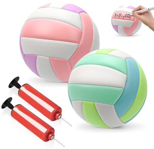 SMAODSGN Size 2 Mini Volleyball 5.3 inch Small Beach Volleyball Soft Autograph Ball with Air Pump Sports Gifts for Team Collectors Sports Party Outdoor Indoor（Very Small）