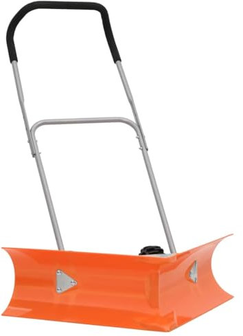 Snöplog snöborttagningsspade, metall kraftig snöplog spade pusher för uppfart stor stor bästa vinter snö pusher borttagning spade verktygsset, dubbelvinklad snöspade med utdragbart handtag eller
