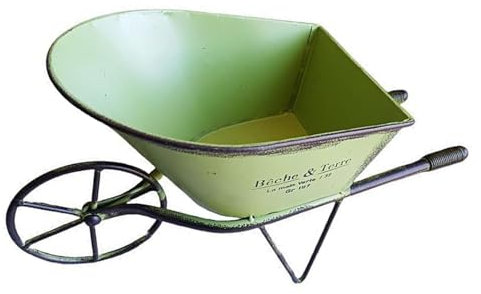 Iron Art Wheelbarrow Decorative Small Planter Metal Unicycle Plant Pots For Patios And Garden Indoor Or Outdoor Decors