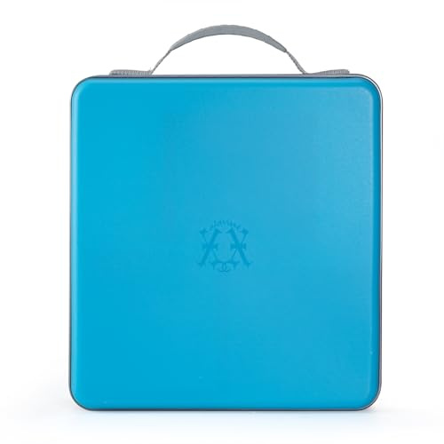 alavisxf xx CD Case, 224 Capacity Hard Plastic CD DVD Case Holder, Portable Large Capacity Disc Storage Organizer Holder for Car, Home, Travel (Sky Blue, 224 Capacity)