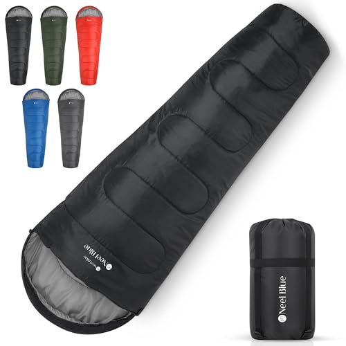 WedDecor All-Season Mummy Sleeping Bag Adults 220 x 85cm -Black