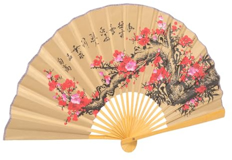 Shineofi Ventaglio Cinese Grande Da Parete in Carta E Legno Pieghevole Decorativo Per Casa Cerimonie E Servizi Fotografici Ventaglio Gigante Da Muro Orientale 35X19 Pollici