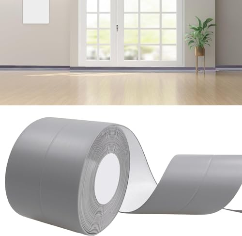 DIKARIYA Weichsockelleiste Selbstklebend Grau, 30x30mm 18 Meter Sockelleiste Selbstklebende, PVC Weichsockelleiste Flexibel Fussleisten Selbstklebend, Flexible Knickleiste für Küche Bad und Badezimmer