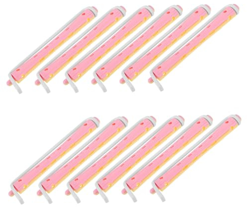 DECOMELODY Flexible Lockenwickler 12 Stück aus Kunststoff für Damen Dauerwellenstäbe für Kurzes und Langes Haar Kaltwellenwickler für Zuhause und Unterwegs