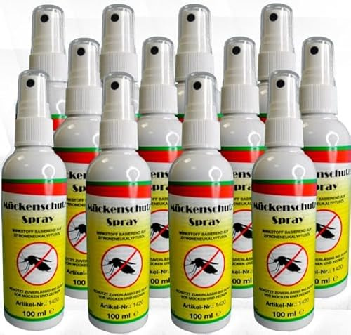 Mückenschutz-Spray Insektenstopp 100 ml Pumpflasche schützt zuverlässig vor Mücken, Zecken, Stechfliegen und anderen Insekten (12 Flaschen)