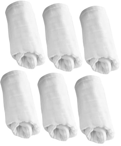 Beaupretty 6pcs Cotton Muslin Burp Cloths for Boy Girl Soft Breathable Washcloths Reusable and Washable Diapers for Newborn Boys and Versatile Shower Essential with Pure Cotton Comfort