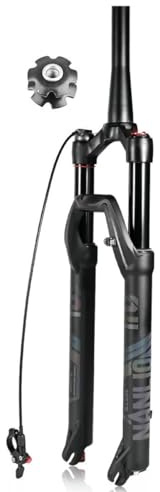 Mountain Bike HOMSXPACs 27,5 29 Pollici MTB Forcella Anteriore Escursione 100 mm 28,6 sterzo Conico Senza Filettatura sgancio rapido 9 * 100 Regolazione smorzamento