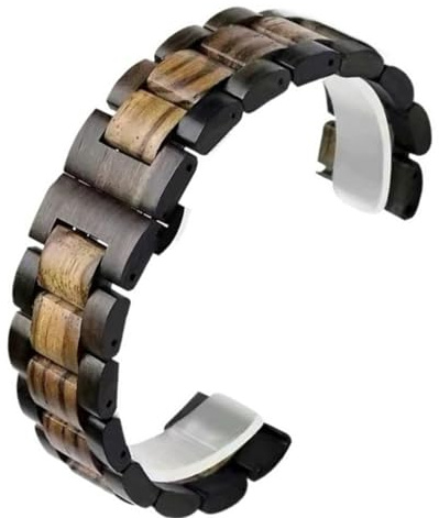 Träarmband Snabbsläpp med viklås i rostfritt stål utbytesarmband(B,23mm)