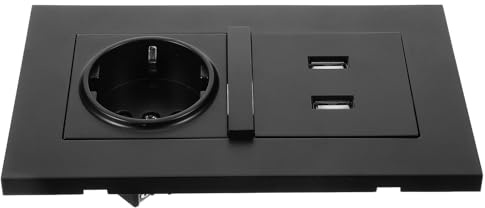 Zerodeko Prise Murale Double USB de Type 86 Chargeur 2100ma, Prise Saillie en Plastique Noir pour Lieux Publics et Hôtels