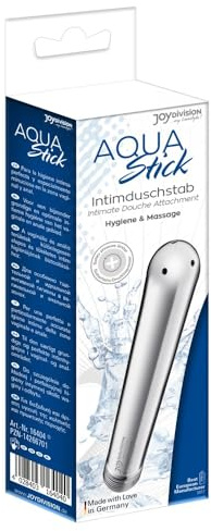 JOYDIVISION Aquastick Silber Intimduschstab mit 3 Düsen, für intensive Reinigung und Sinnliche Massagen, Einlauf-Intim-Dusche