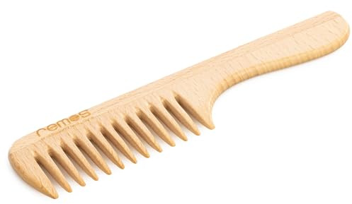 REMOS Träkam Med Handtag Av Inhemskt Bokträ 22 Cm Med Grova Tänder