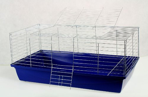 Nagerkäfig,Hasenkäfig,Meerschweinkäfig,Käfig,Rabbit,Zwergkaninchen ca. 120x60x43 cm blau