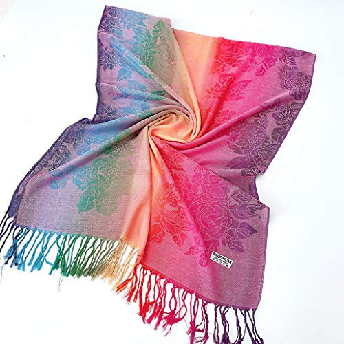 Lazzboy Frauen Lady Fashion Folk-custom Retro Quaste Schal Wrap Travel Schals Damen Pashmina Stola Für Schultertuch Eleganter Mit Floralem Muster In Vielen Farben(U)