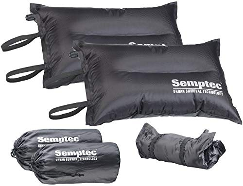 Semptec Urban Survival Technology Kissen Wohnwagen: 2er-Set selbstaufblasende Camping-Kopf- und Sitz-Kissen (Sitzkissen Outdoor aufblasbar, Selbstaufblasbare Kopfkissen)