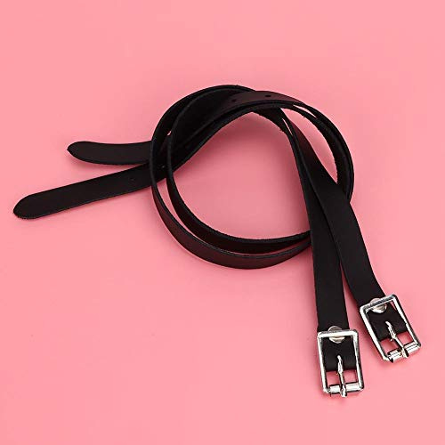 1 par de cueros de Estribo, Correas De Piel Para Espuelas, Cuero Artificial Acero Inoxidable 19.7x0.7x0.3 pulgadas Correas De Espuelas De Piel Correas De Espuelas De Cuero