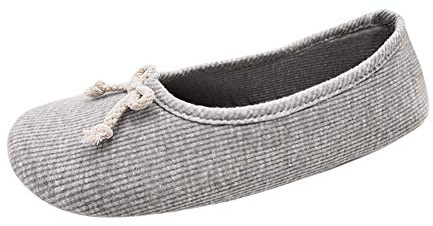 Xiedeai Zapatos de Bailarina para Mujer - Zapatillas de Algodón Suave Materno para Embarazadas de Punto con Tacón Elástico Zapatos de Casa de Tela de Felpa Ligera Gris 40 EU