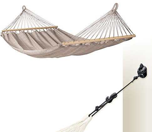 LA SIESTA - Alisio Toucan - Doppel-Stabhängematte Outdoor + CasaMount Black - Mehrzweck-Befestigung