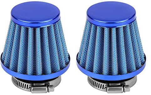 ETOPARS 2 X Bleu Filtre à Air de Moto Universel Kit de Filtre d'admission d'air Moto 52mm 53mm 54mm Clamp Induction Carburateur Filtre d'entrée d'air Kit