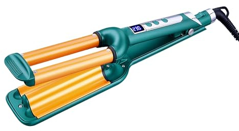 YONAIL 16mm Curling Iron Beach Wave Hair Curler, 3 Barrel Curling Tongs, Deep Waver for Short &Long Hair, LCD Display Ceramic Curling Wand, Big Wave Curler Hair Crimper