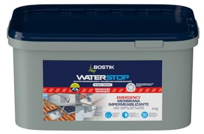 BOSTIK Waterstop Impermeabilizante de Reparación Blanco - Bote 6 kg | Estanqueidad Inmediata - Superficies Húmedas o Secas - sin Imprimación - Multimaterial - Fácil de Aplicar