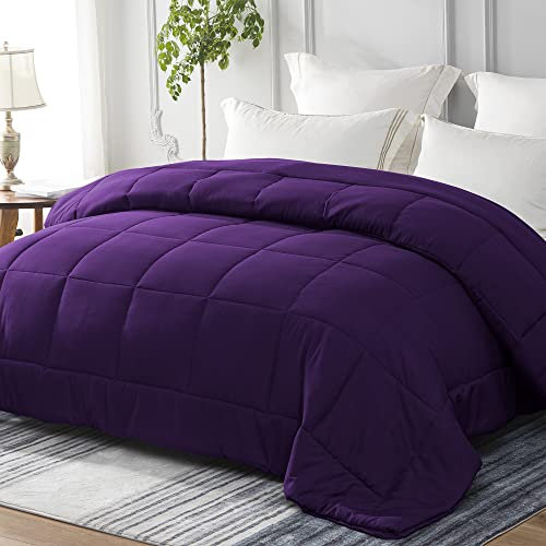 Yebeda Couette 4 Saisons, en Microfibre, pour Lit 2 Personnes, Violet, 200x200 cm, Couette Chaude, Respirante pour Toute Saisons