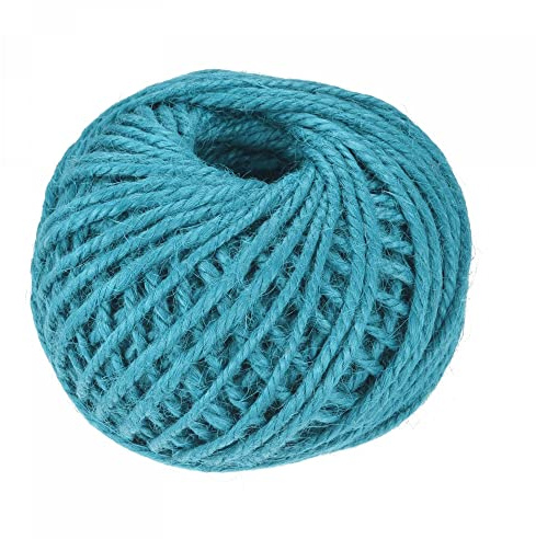 sourcing map 164 Feet 2.5mm Garden Twine, Jute Rope String for Crafts, Gift Wrapping, Packing, Gardening and Wedding Decor, Lake Blue
