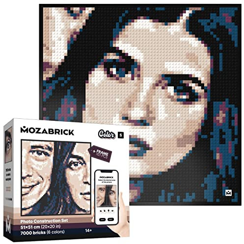 MOZABRICK Color S- Klemmbaustein Mosaik Foto Bausatz, personalisiertes Geschenk, Benutzerdefiniert, Bild Baukasten, Bauset, Pixel Art Kunst Steckbaustein Gemälde