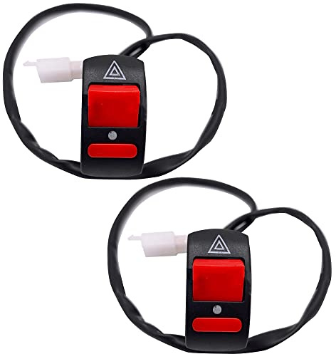 VOANZO 2 unids advertencia doble luz intermitente interruptor moto manillar interruptor para motocicleta Quad Dirt Bike ATV Scooter