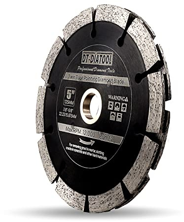 DT-DIATOOL Lame à pointe de recouvrement sandwich – 12,7 cm – Lame diamant double diamant de 2,2 cm à 1,6 cm pour enlever le mortier, le béton, la réparation de surfaces d'asphalte, de maçonnerie, de