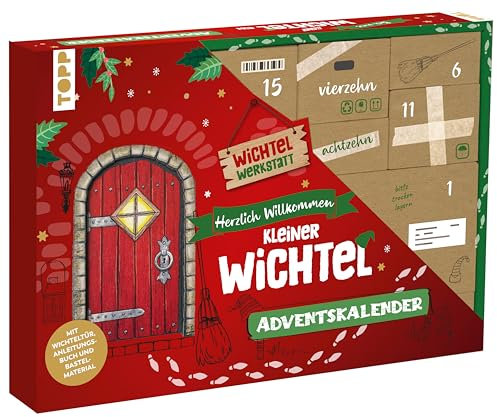 Bei uns zieht ein Wichtel ein - Adventskalender mit Wichteltür, Bastelmaterial und Anleitungbuch
