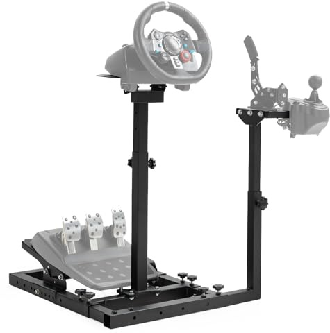 Anman Compact Steering Wheel Stand Fit for Logitech G29 G920 G923, for Thrustmaster T80 T150 T300 TSXW Alloy Steel Sim Racing Stand Wheel Shifter Pedal Handbrake not Include