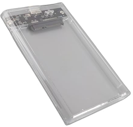 dsheng Caja SSD, Fácil de Instalar Plug and Play Caja de Disco Duro USB3.0 de 5 Gbps para Disco Duro de 2,5 Pulgadas (Transparente)