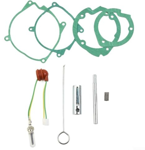 RANRAO 9Pcs Glühkerze Reparatursatz, Auto Luft Diesel Dichtung+Keramik Glühkerze Kit Für Chinesische Diesel Heizung 2-8KW, Diesel Heizung Reparatur Teile Fit Zubehör, 1511954034