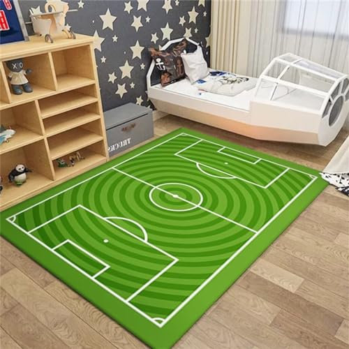 QGYFRE Teppich Mädchen Kinderzimmer schmutzfangmatte Grün 200x300CM Kinder maschinenwaschbar Rutschfester für Jungen Schlafzimmerteppich Sportteppich