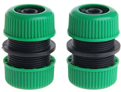 PURPLELILY 2 conectores de manguera de jardín, adaptador de reparación extensible, adaptador de manguera de agua, conector rápido de manguera de jardín, conector doble hembra macho, kit de reparación