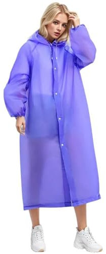 Fahrrad Regenponcho, Regenmantel Damen Wasserdicht Faltbar Regencape - Regenkleidung Lang Ultraleichte Regenjacke Fahrrad Poncho Regen Raincoat Wiederverwendbar Lila Einheitsgröße