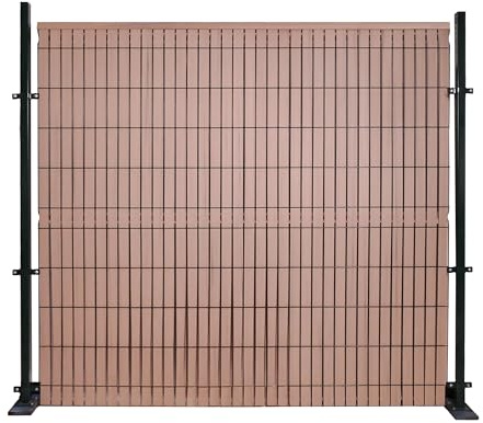 Kit occultation lamelle lattes PVC pour panneau grillage rigide maille 55 brise vue-brise H 1m03 x 2m50 COULEUR BAMBOU