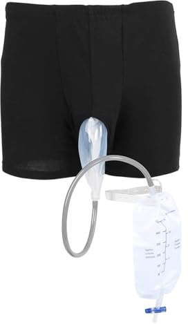 Urine Bag UnderwearComfortable Incontinence, Wearable Men Urinal Bag, Underwear for Male with Urine Tube Holder for Senior's Urinary Support(L)