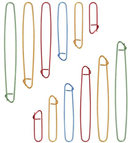 12 Stück Maschenhalter Stricken Set, Strickzubehör Utensilien,Maschenmarkierer Stricken Aufbewahrung, Strick Strickzubehör Maschenstopper Reihenzähler, Sicherheitsnadeln Groß für Schals Handwerk