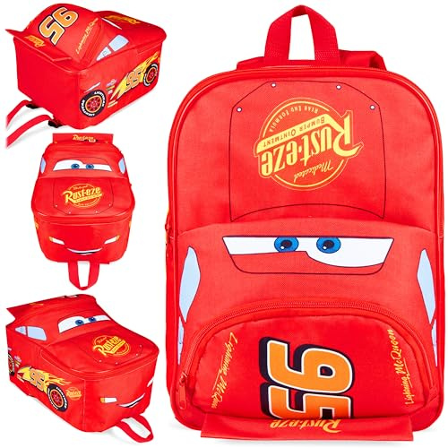 Disney Cars Sac à Dos Enfant Lightning McQueen Cartable Scolaire Léger Maternelle Sac Pique Nique Rangement École Sorties Voyage