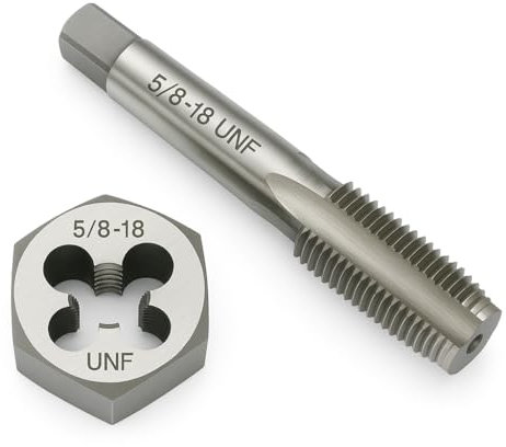 Yamesh Gewindeschneider und Schneideisen-Set, HSS-Gewindebohrer mit GCr15 legiertem Stahl, Sechskant-Schneideisen für Rechtsgewinde, Reparaturwerkzeug für Metallbearbeitung und Maschinen
