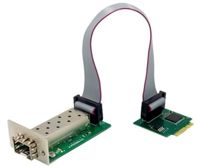 Fangxuee Tarjeta de Red SFP de 1 Puerto con Clave M.2 Ae, 10/100/1000 Mbps, Gigabit Ethernet, Puerto de Fibra Único, I210AS