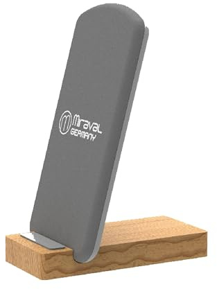 Miraval Kabelloses Ladegerät, 15W, USB-C, Textiloberfläche Grau mit Bambusfuß, Induktives Laden für Smartphones (Grau)