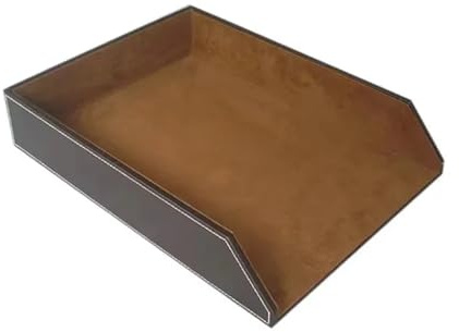 Briefablage, PU-Leder-Sammlung, Briefablage, Dokumentenschreibtisch, stapelbare Bürodatei FüR Briefe(Brown)