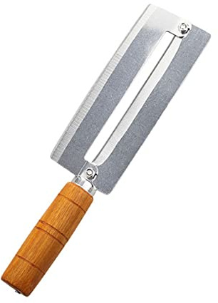 IWOWHERO Couteau à Éplucher de 26cm en Acier Inoxydable Éplucheur Sûr avec Manche en Bois Ustensile Cuisine Pratique Canne à Sucre et Ananas