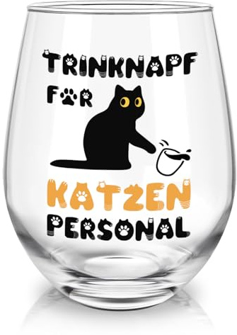 Joymaking Weinglas Katzenmama Geschenk, Katzen Geschenke für Frauen, Geschenk für Katzenliebhaber Weihnachten Geburtstag 520ml