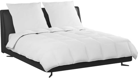 vidaXL Duvet d'hiver avec Oreiller 3 pcs Blanc Plume de Canard, Essentiels de Chambre, Parure de lit rectangulaire en Coton, Duvet Moderne, Couverture d'hiver, Linge de lit Blanc coussiné