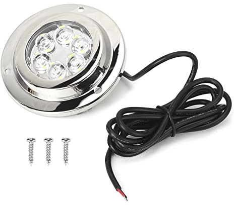Klanata Marine LED Unterwasserleuchte, 12V-24V Weißes Bootslicht mit Edelstahlgehäuse für Yacht und Boot