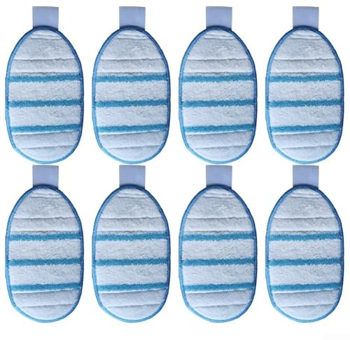 Microfibre Mop Pad Set of 8 Compatible for Black-Decker FSH10SM FSH10SMP Steam Gloves, Washable Replacement Cloths Designed for Effective Decontamination, High Absorbency
