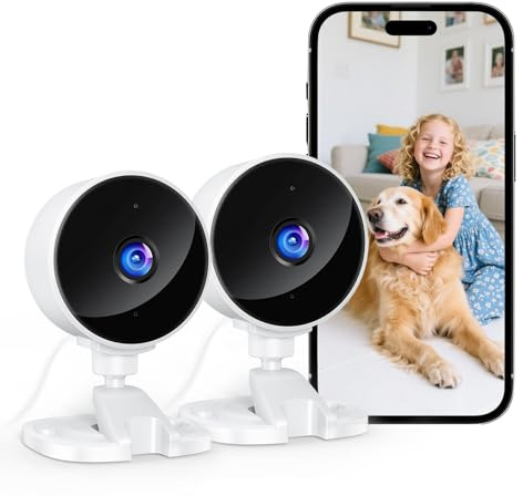 YOTON WS01 Indoor Camera for House Security, Pet Cam, Baby Monitor, 2 Pack | Easy Install, Privacy Mode, 2 Way Audio, Works with Alexa, Cloud/Local Storage, RTSP/Onvif